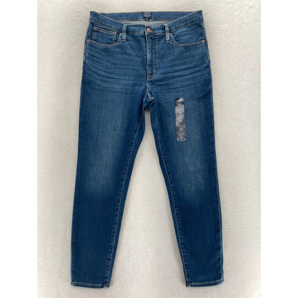 J.Crew 9" Mid Rise Skinny Jeans‎ Women's 30 Blue Denim Signature Stretch Preppy
